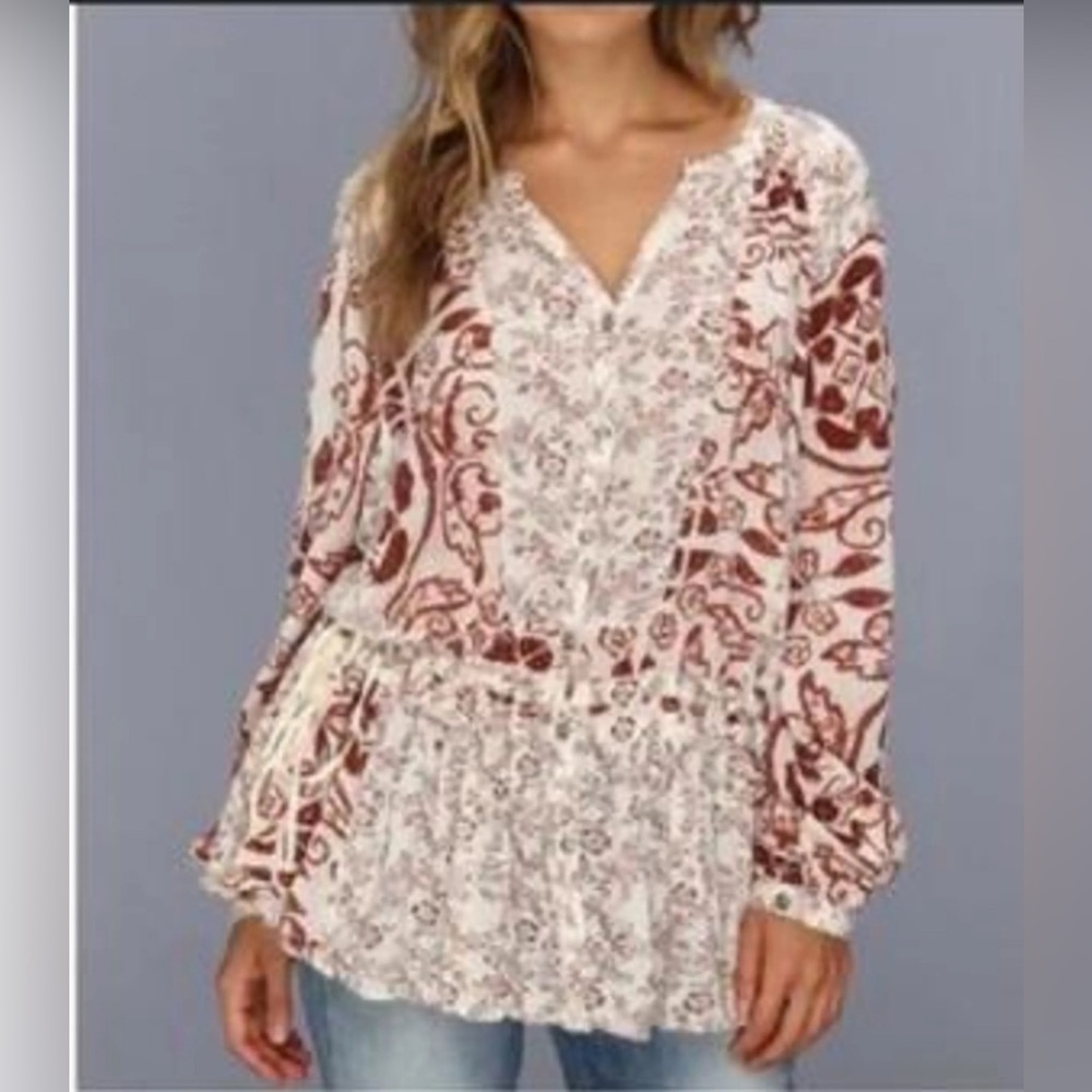 Free People Tell Tale lace Tunic top